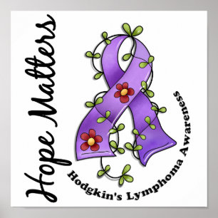 Poster Ruban Fleur 4 Hope Matters Lymphoma de Hodgkin