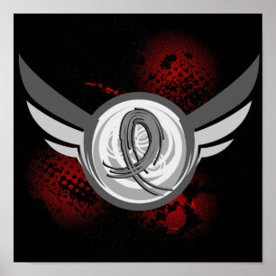 Poster Ruban gris et ailes Maladie de Parkinson