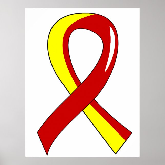 Poster Ruban rouge jaune de l'hépatite C 3 (Devant)