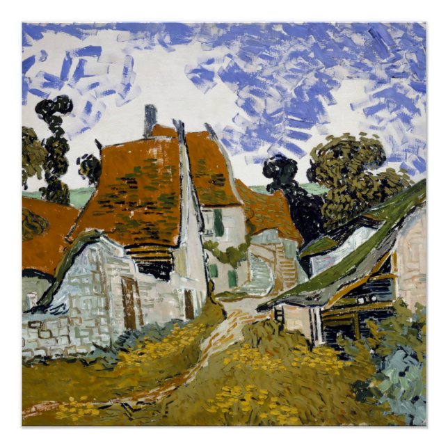 Poster Rue d'Auvers-sur-Oise par Vincent van Gogh (Devant)