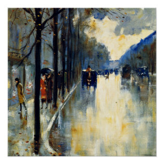 Poster Rue de Berlin à la fin de l'automne, art