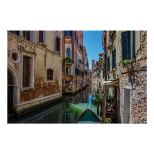 Poster Rue étroite avec canal à Venise