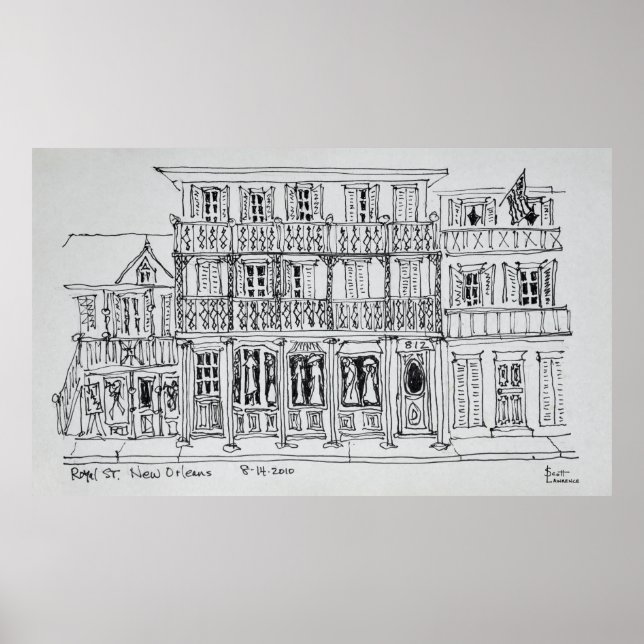 Poster Rue Royale, Quartier français | La Nouvelle-Orléan (Devant)