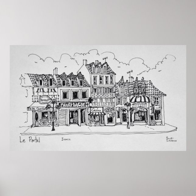 Poster Rue shopping | Le Portel, France (Devant)