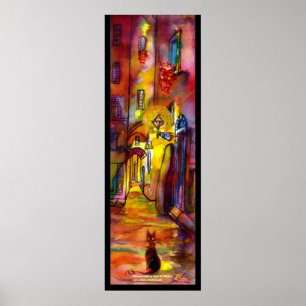 Poster Ruelle médiévale de nuit à Florence