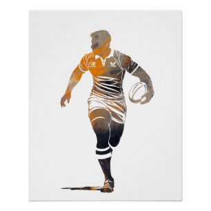 Poster Rugby Jeu Sport Challenge Illustration Silhouette