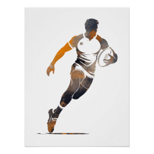 Poster Rugby Jeu Sport Challenge Illustration Silhouette