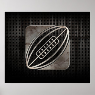 Poster Rugby ; noir Cool