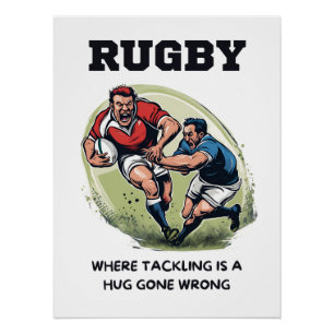 Poster Rugby Où S'Attaquer Est Un Gros Problème