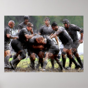 POSTER RUGBY SCRUMMAGE