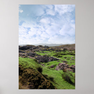 Poster ruine dans le paysage rocheux irlandais