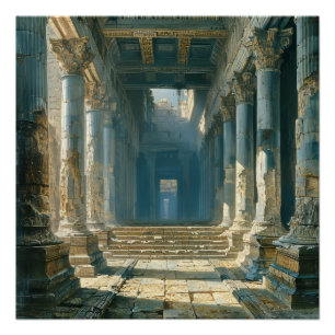 Poster Ruines des temples grecs antiques