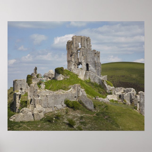 Poster Ruines du château de Corfe, près de Wareham, Dorse (Devant)