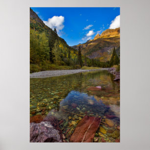 Poster Ruisseau McDonald en automne avec Garden Wall
