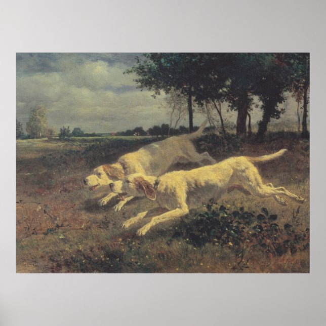 Poster Running Dogs (Beagle) (par Constant Troyon) (Devant)