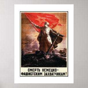 Poster russe de propagande des 2ÈME GUERRE MONDIAL