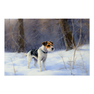 Poster Russell Terrier Qu'il neige Noël