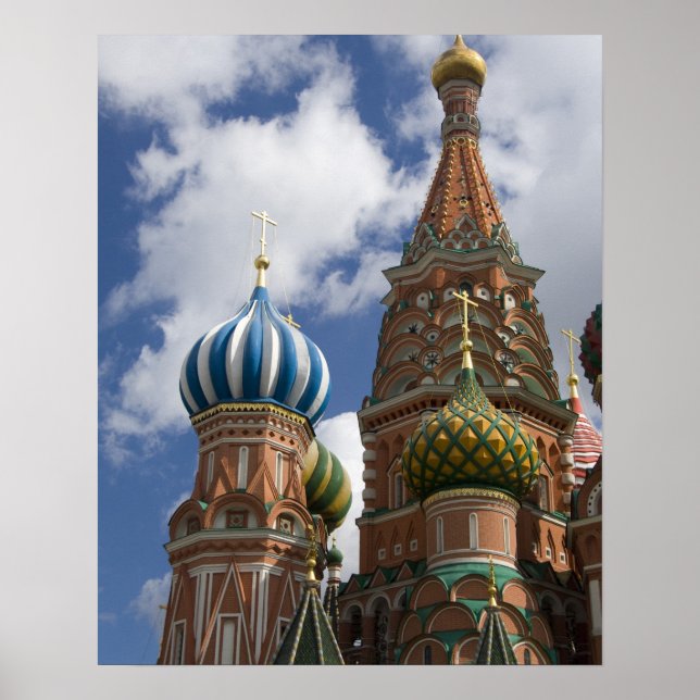 Poster Russie, Moscou, place Rouge. St. Basile 4 (Devant)