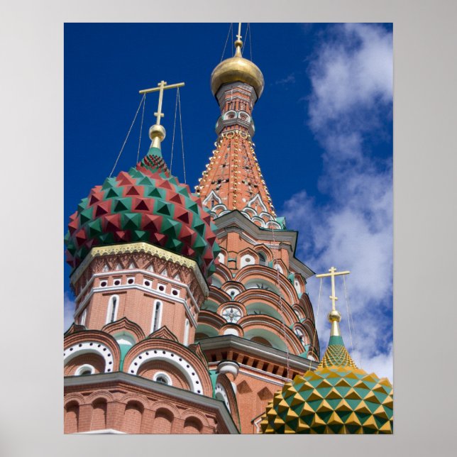 Poster Russie, Moscou, place Rouge. St. Basile 5 (Devant)