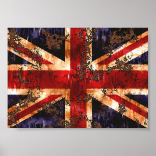 Poster Rusted Patriotic United Kingdom Flag