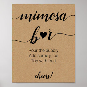 Poster Rustic Mimosa Bar Sign Mariage