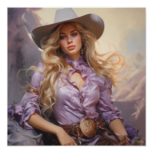 Poster Rustic Rhapsody : Cowgirl Wall Art (Devant)
