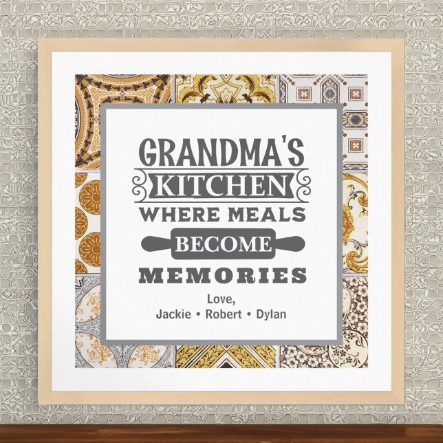 Poster Rustique Grandma Repas Devenir Souvenirs (Créateur téléchargé)