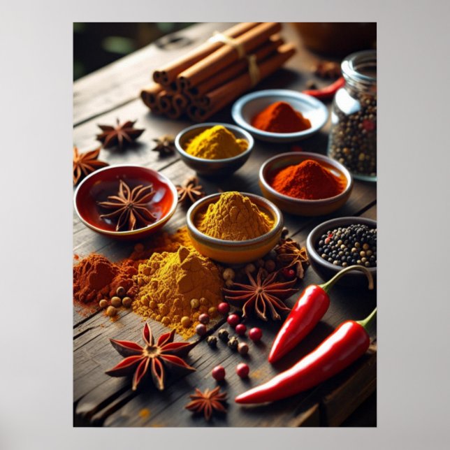 Poster Rustique Spice Kitchen Wall Art (Devant)