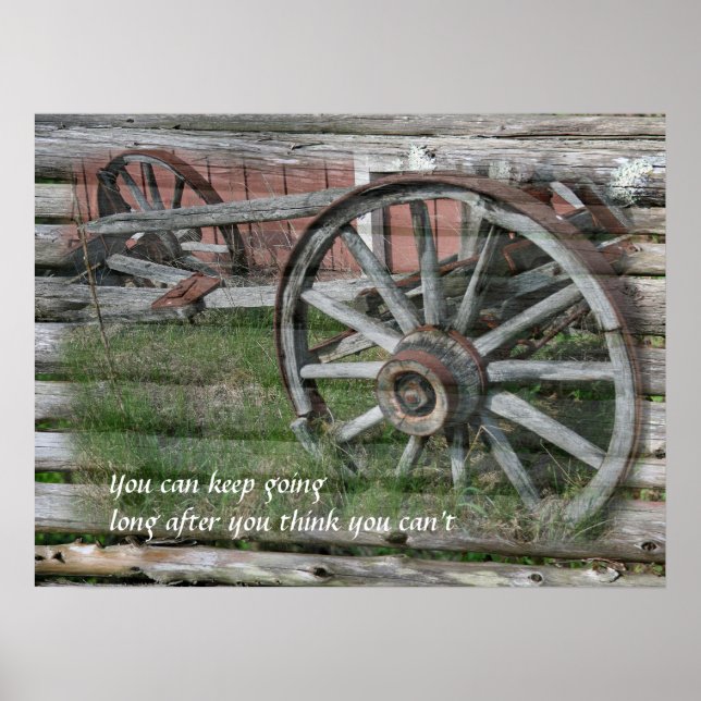 Poster Rustique Style Western Wagon Wheel (Devant)