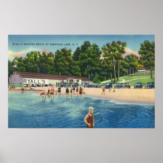 Poster Ryall's Bathing Beach at Saratoga Lake View (Devant)