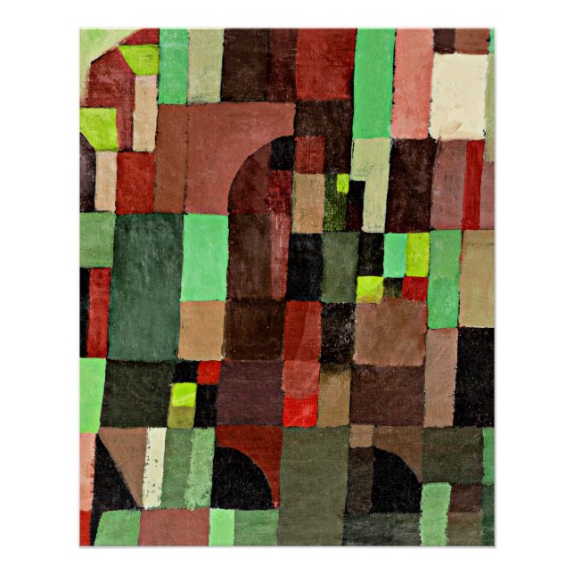 Poster Rythmes rouges, verts et violet-jaune, (Devant)