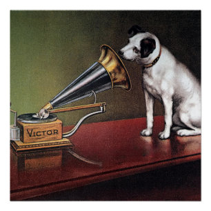 Poster Sa couleur Vintage de la voix de maître