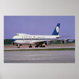 Poster Sabena 747 on runway, Mirabel Airport, Montreal, C