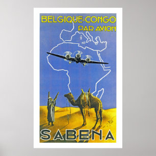 Poster Sabena ~ Belgique Congo