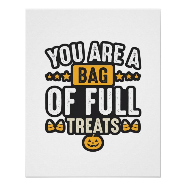 Poster Sac de friandises d'Halloween Dessin vectoriel vin (Devant)