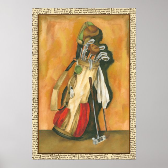 Poster Sac de golf avec gant par Jennifer Goldberger (Devant)