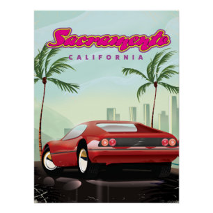 Poster Sacramento California Sports car