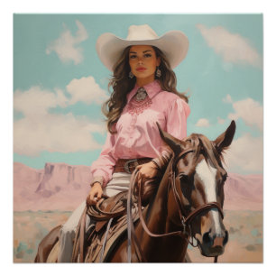 Poster Saddle Stitched Dreams : Cowgirl Wall Art