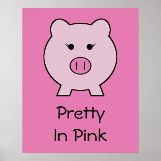 Poster Sadie le cochon rose ~ mignonne fille Kawaii