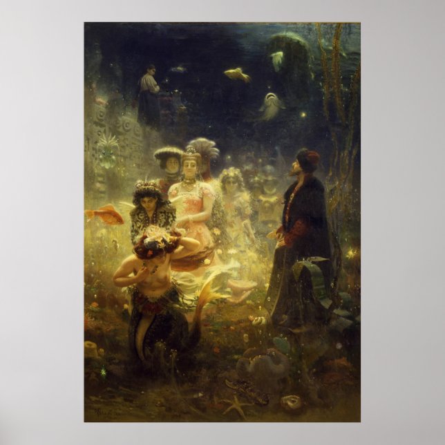 Poster Sadko dans le royaume sous-marin Ilya Repin Mermai (Devant)