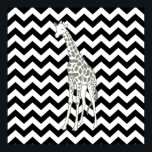 Poster Safari noir Chevron avec Giraffe d'Art pop<br><div class="desc">Mod Chevron motif dans la palette de couleurs Safari Moods d'Emporio Moffa,  avec la girafe pop art sur un côté.</div>