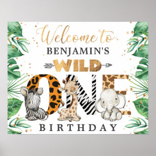 Poster Safari Wild 1st Birthday Party