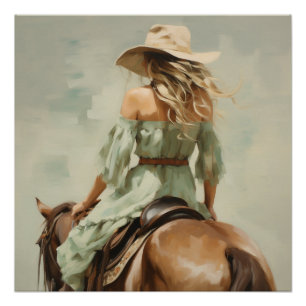 Poster Sage Saddle : Cowgirl Wall Art