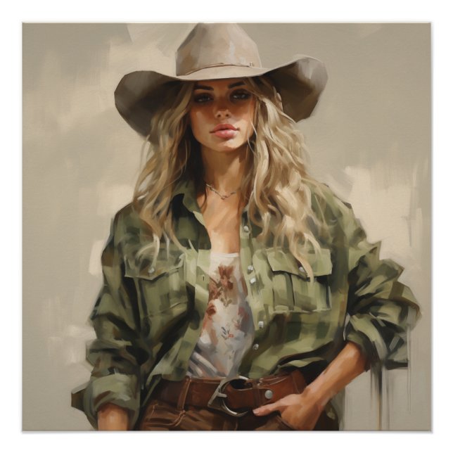Poster Sagebrush Hues : Cowgirl Wall Art (Devant)