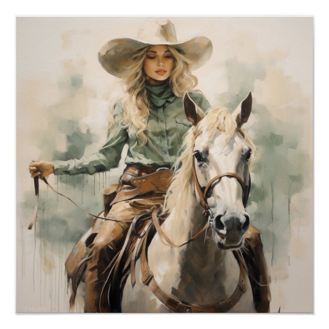 Poster Sagebrush Saddle : Cowgirl Wall Art (Devant)