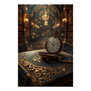 Poster Sagesse intemporelle – L'horloge d'or de la connai