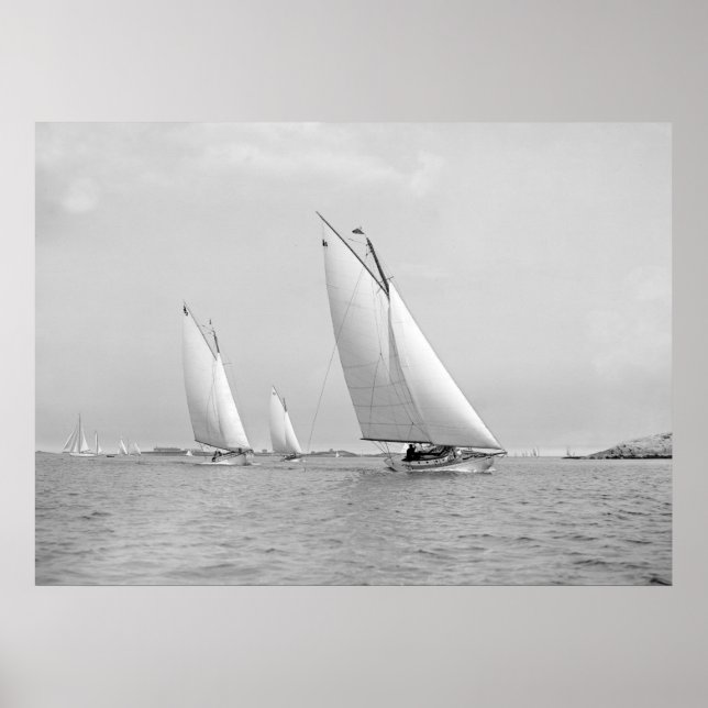 Poster Sailing Near Marblehead, 1901 (Devant)