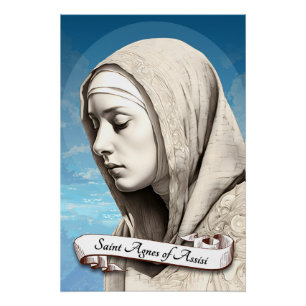 Poster Saint Agnès d'Assise Soeur de Saint Clare