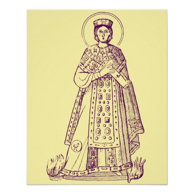 Poster Saint Agnes de Rome mosaïque grecque (Devant)