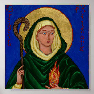 Poster Saint Brigid avec le feu Saint